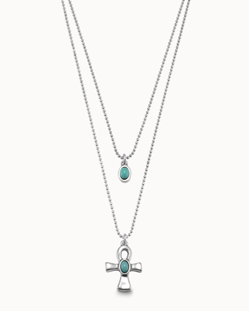 Front of a size O/S Beliefs Necklace in Silver in Silver by UNOde50. | dia_product_style_image_id:330190